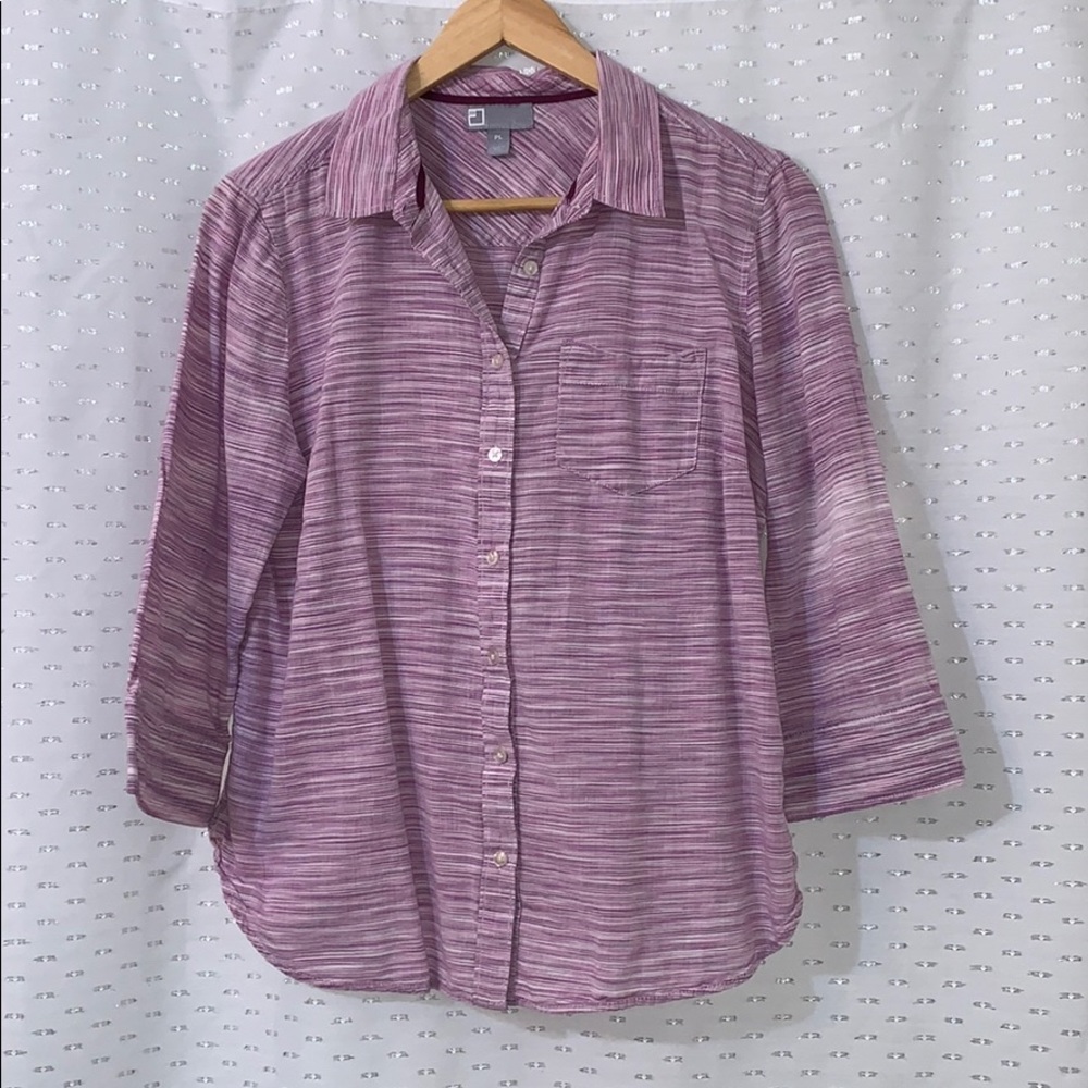 3/$20 JCP- 3/4 Sleeve Button Down Shirt - Picture 2 of 5
